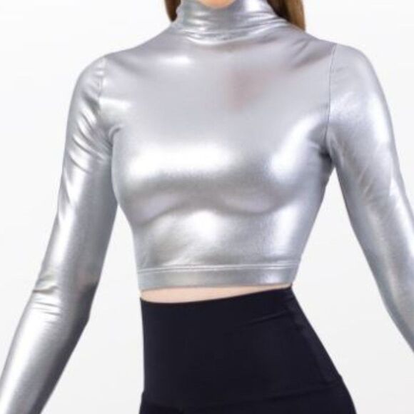 Jazz, Tap Hip hop Dance Costum Medium Adult, Silver, Black - Picture 1 of 16